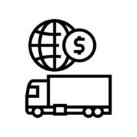 truck international transportation line icon vector illustration