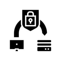 protective file transfer glyph icon vector illustration