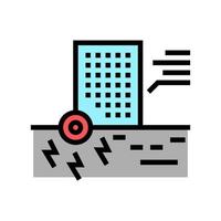 skyscraper seismic resistance color icon vector illustration