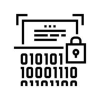 binary encryption line icon vector illustration sign