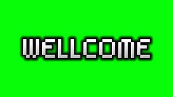 welcome text with green screen video