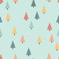 Christmas winter forest landscape . seamless pattern and background . Abstract Vector illustration