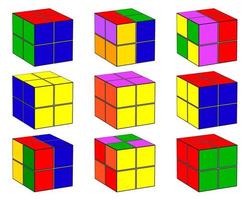 cubes with different color vector