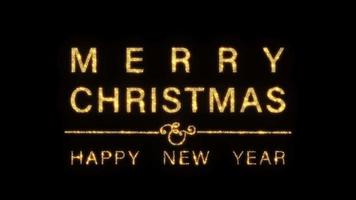 Merry Christmas and Happy new year golden text video