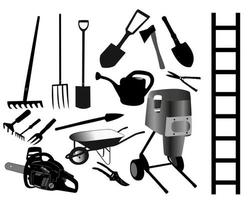 tools for the gardener on a white background vector