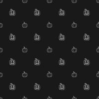 Seamless Halloween vector pattern. Doodle vector with halloween icons