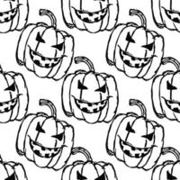 Seamless Halloween vector pattern. Doodle vector with halloween icons