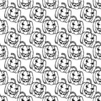 Seamless Halloween vector pattern. Doodle vector with halloween icons