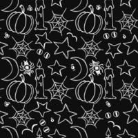 Halloween pattern. Seamless halloween doodle background vector