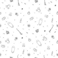 Halloween pattern. Seamless halloween doodle background vector