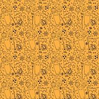 Halloween pattern. Seamless halloween doodle background vector