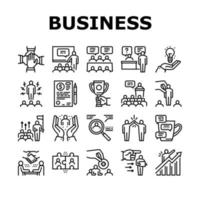 Business Situations Collection Icons Set Black Vector