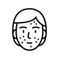 face skin rash line icon vector illustration