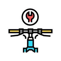 bicycle handlebar install color icon vector illustration