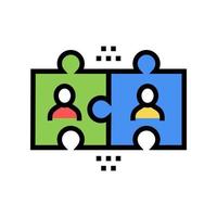team puzzle color icon vector color illustration
