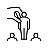 reshuffle of workers line icon vector illustration