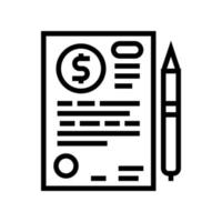 financial job agreement line icon vector illustration