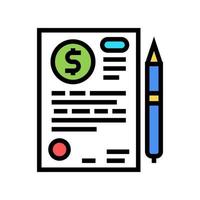 acuerdo de trabajo financiero icono de color ilustración vectorial vector