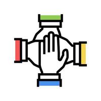 teamwork handshake color icon vector color illustration