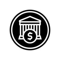 edificio financiero banco signo glifo icono vector ilustración