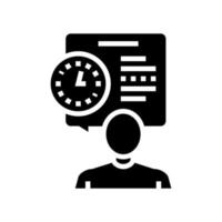 human talk about task time scheduling glyph icon vector illustration