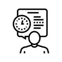 human talk about task time scheduling line icon vector illustration