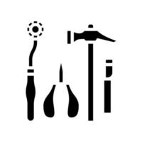 shoes repair tools glyph icon vector illustration