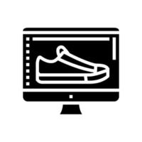 shoe design computer screen glyph icon vector illustration