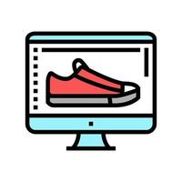 shoe design computer screen color icon vector illustration