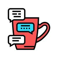 coffee break communication color icon vector illustration