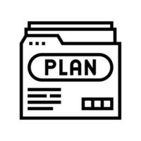 plan folder line icon vector black illustration