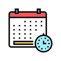 calendar date and time color icon vector illustration