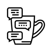 coffee break communication line icon vector illustration