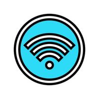 internet wifi señal color icono vector ilustración