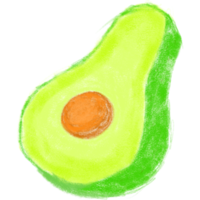 avocado verde a fette png