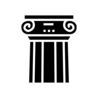 columna griega glifo icono vector negro ilustración