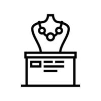 precious necklace exhibit line icon vector illustration