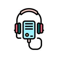 audio guid player color icon vector illustration