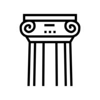 columna griega línea icono vector negro ilustración