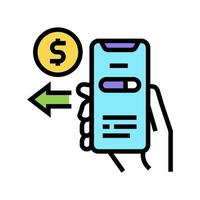 pay phone app color icon vector illustration