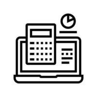 computer calculator line icon vector black illustration