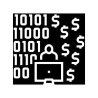 programmer developing financial application glyph icon vector illustration