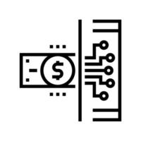 icono de línea de dinero electrónico vector ilustración negra