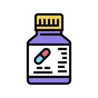 medicine pills bottle color icon vector illustration