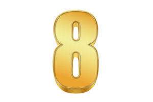 Numbers written in gold style, in PNG format.