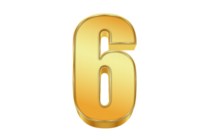 Numbers written in gold style, in PNG format.