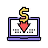 economic info laptop color icon vector illustration