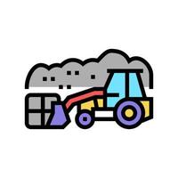 landfill tractor color icon vector illustration