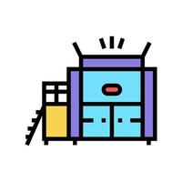 ilustración de vector de icono de color de máquina de fábrica de residuos