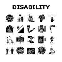 Disability Technology Collection Icons Set Vector